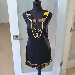 BEBE  Silk Reversible Equestrian Print Dress-Never Worn